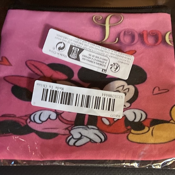 Disney Mickey Minnie Coin Purse Made Of 100% Polyester, Portable Makeup Bag - Picture 6 of 7